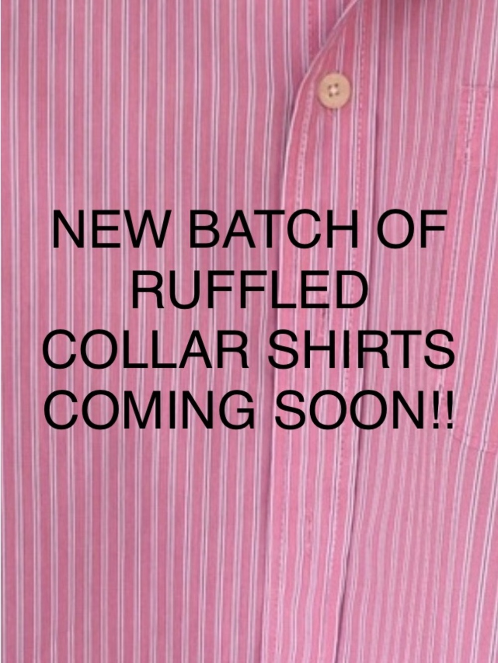 Women’s Pink Striped Button-Down Shirt with Ruffled Collar